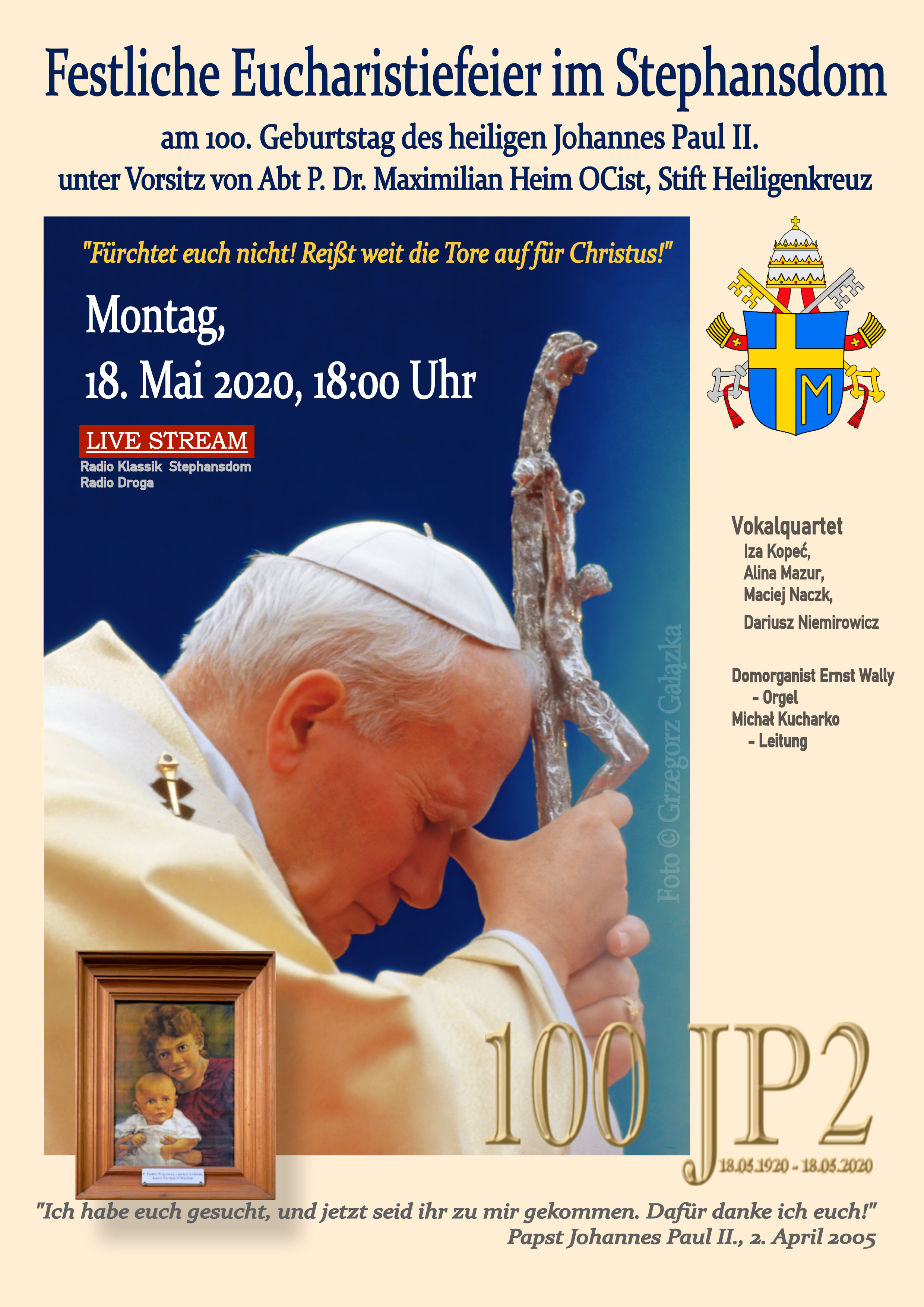 100. Geburtstag des hl. Johannes Paul II. im Wiener Stephansdom